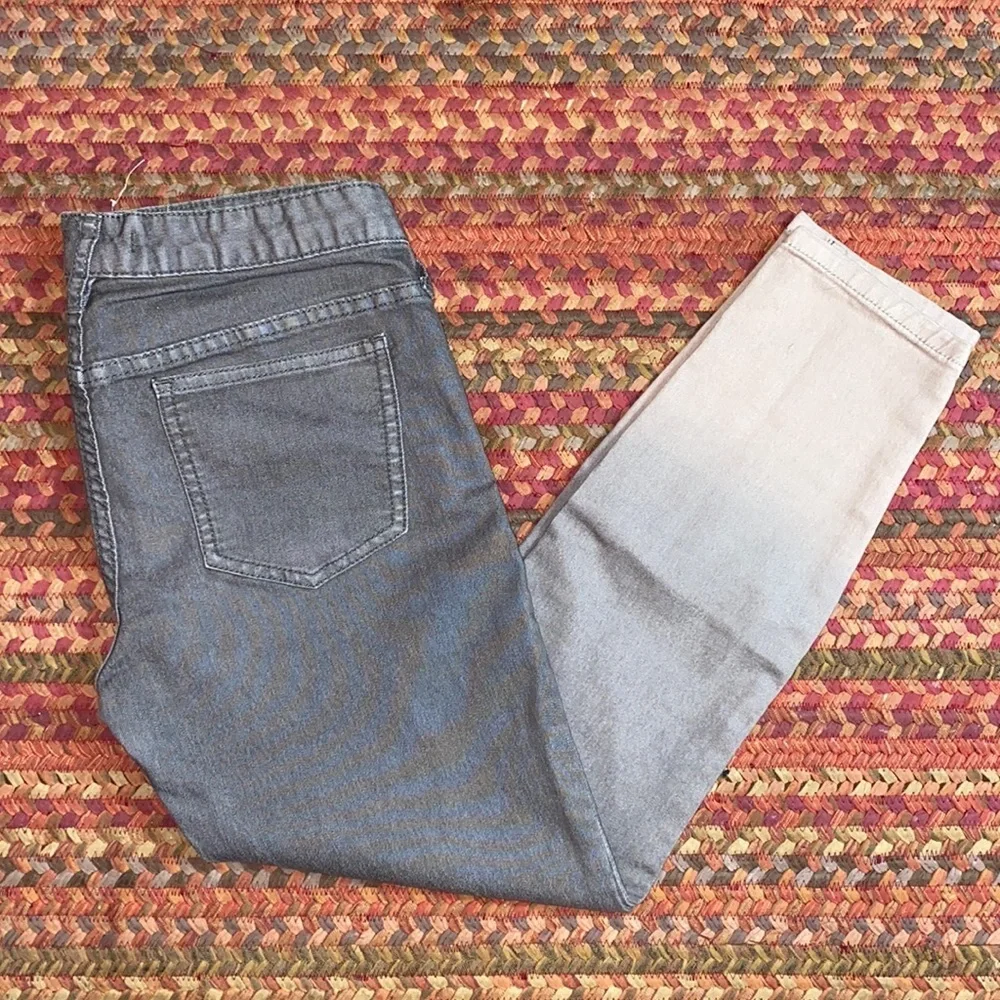 FREE PEOPLE GREY OMBRÉ FADE SKINNY JEANS